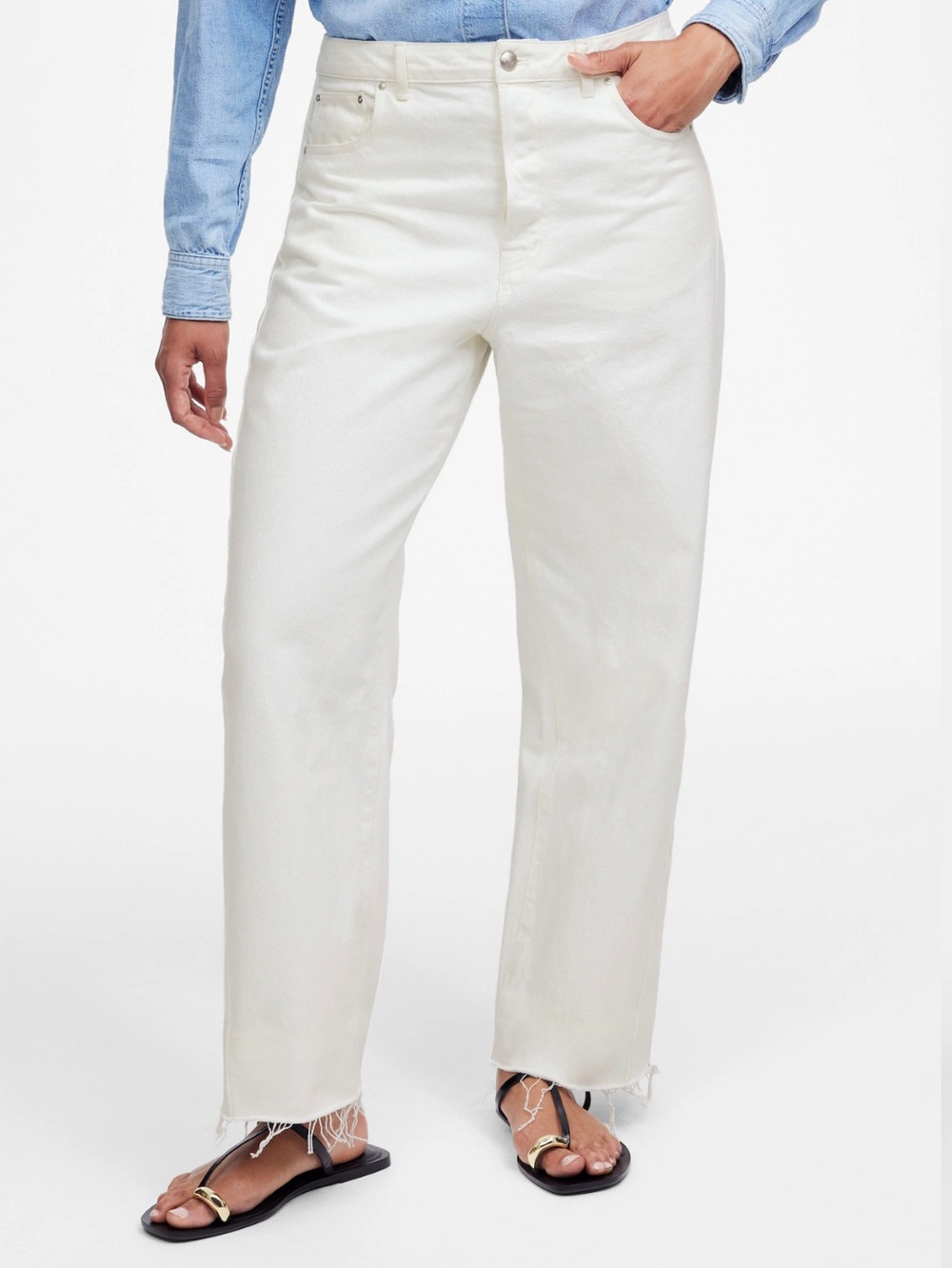 Madewell Curvy Pieced Barrel-Leg Jean